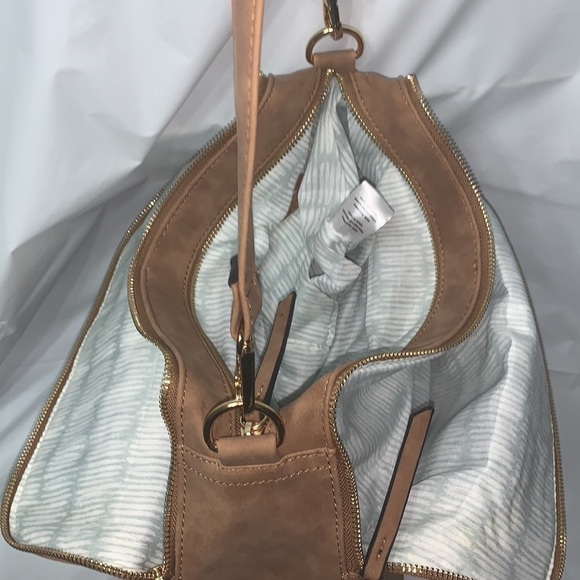 Zex Tan Faux Leather Hobo with woven pattern design. - Picture 8 of 8